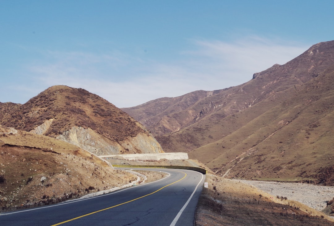 a road in the middle of a mountain range