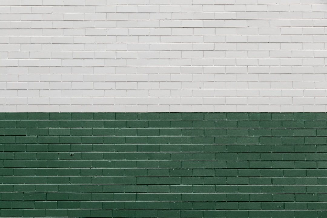 white and green painted wall