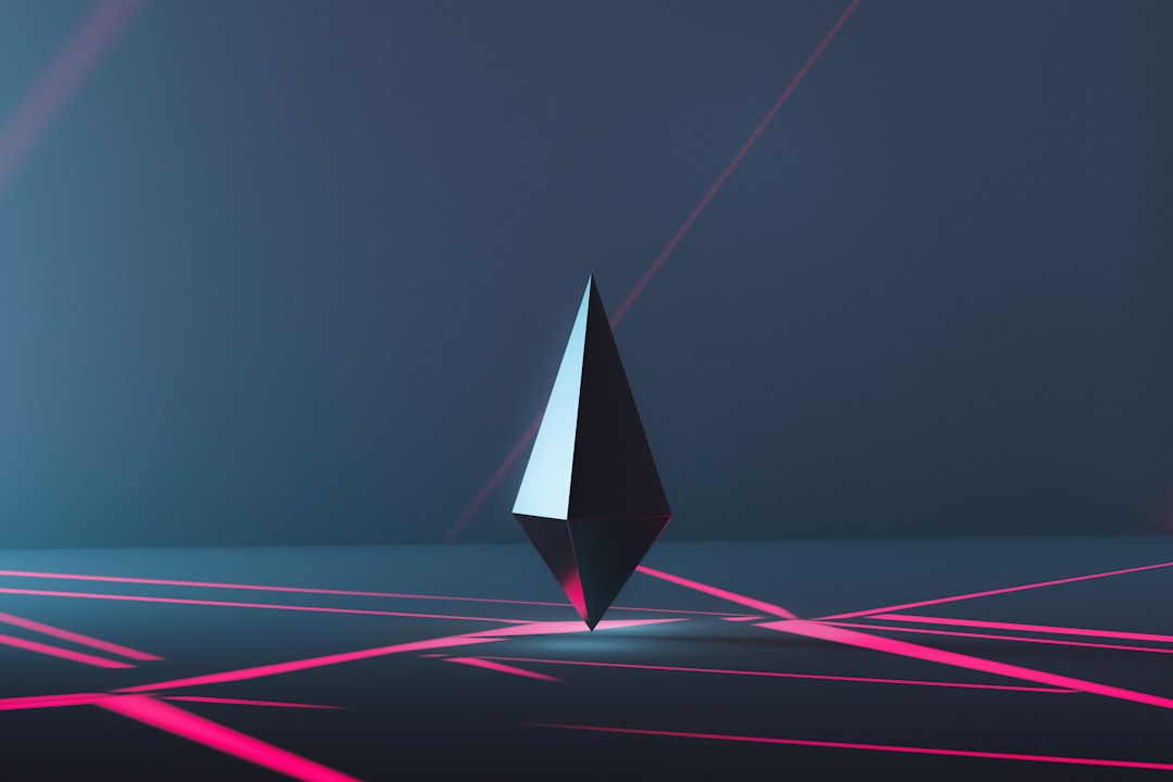 crystal shape with red laser beams
