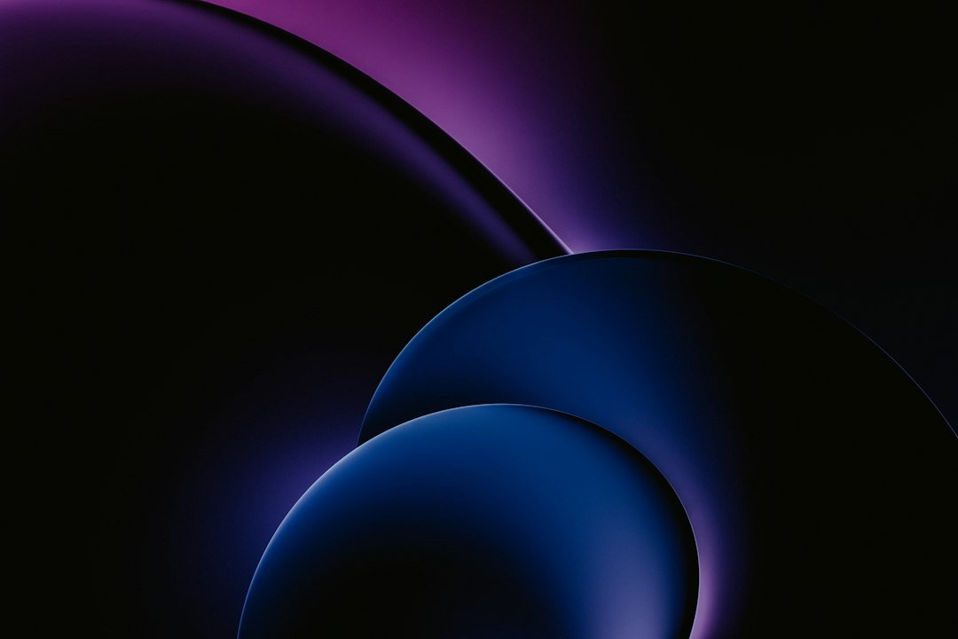 glossy purple and blue curved forms
