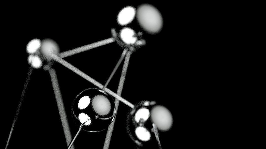 a black and white photo of a bunch of balls