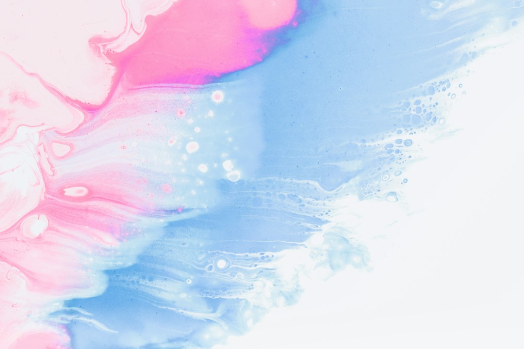 blue white and pink abstract painting